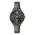 Nine West Damen Analog Quarzuhr mit grauem Metallgehäuse und Metallarmband, graues Zifferblatt