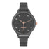 Nine West Damen Analog Quarzuhr mit grauem Metallgehäuse und Metallarmband, graues Zifferblatt