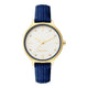 Damen-Analog-Quarzuhr mit Metallgehäuse und Metallarmband in Hellblau, blaues Zifferblatt