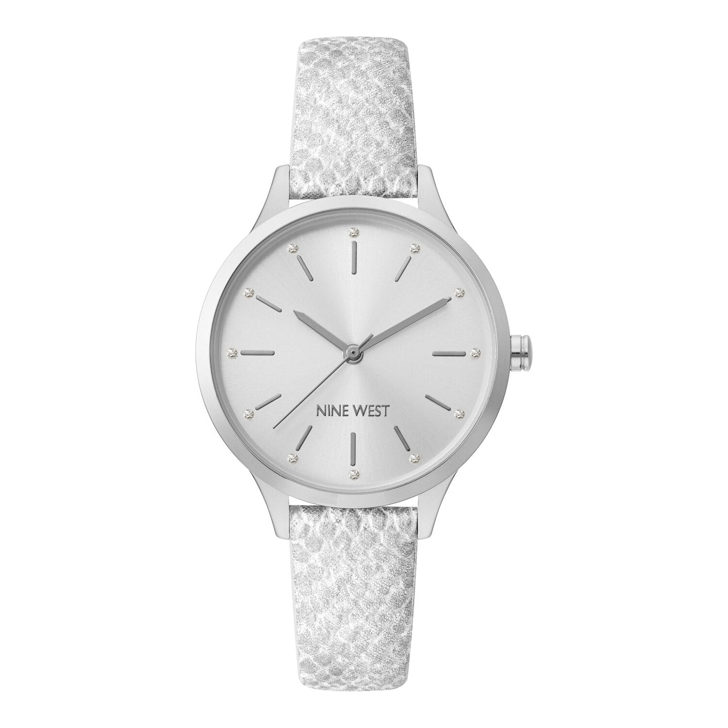 Montre à quartz analogique pour femme Nine West, boîtier et bracelet en métal doré rose, cadran bleu foncé