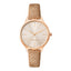 Damen-Analog-Quarzuhr mit roséfarbenem Metallgehäuse und Metallarmband, graues Zifferblatt