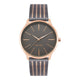 Damen-Analog-Quarzuhr mit roséfarbenem Metallgehäuse und Metallarmband, rosa Zifferblatt