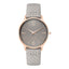 Damen-Analog-Quarzuhr mit silberfarbenem Metallgehäuse und Metallarmband, rosa Zifferblatt