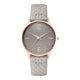 Damen-Analog-Quarzuhr mit silberfarbenem Metallgehäuse und Metallarmband, rosa Zifferblatt