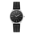 Nine West Damen Analog Quarzuhr mit silberfarbenem Metallgehäuse und Metallarmband, schwarzes Zifferblatt