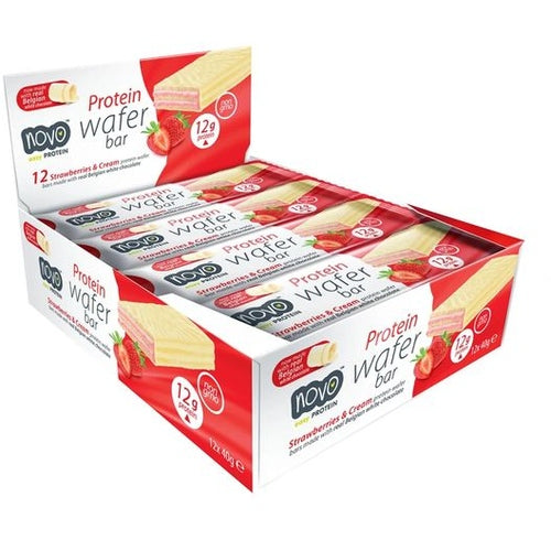 Novo Nutrition Protein Wafer Bar 12 X 40G Strawberries Cream