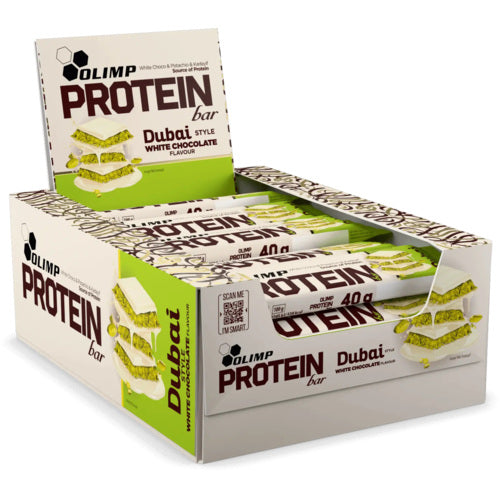 Barre protéinée Olimp style Dubaï 25 x 40 g, saveur chocolat blanc