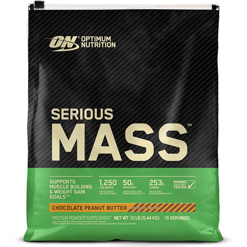 Optimum Nutrition Serious Mass 12Lbs Chocolate Peanutbutter