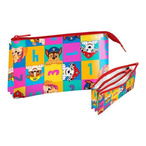 paw patrol schueleretui mit 3 faechern 22 x 13 cm