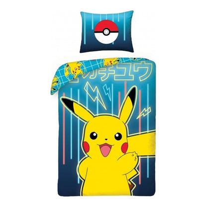 pokemon bettwaesche pikachu blau 140 x 200 cm 70 x 90 cm