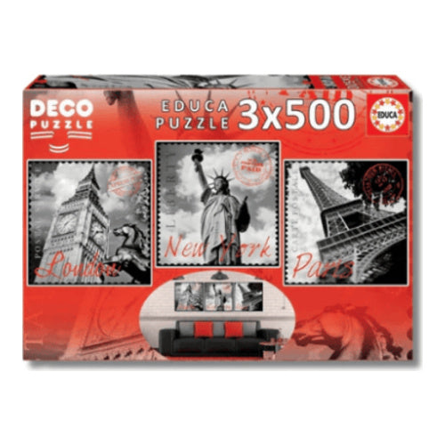 puzzle big cities deco 3 x 500 teile puzzle