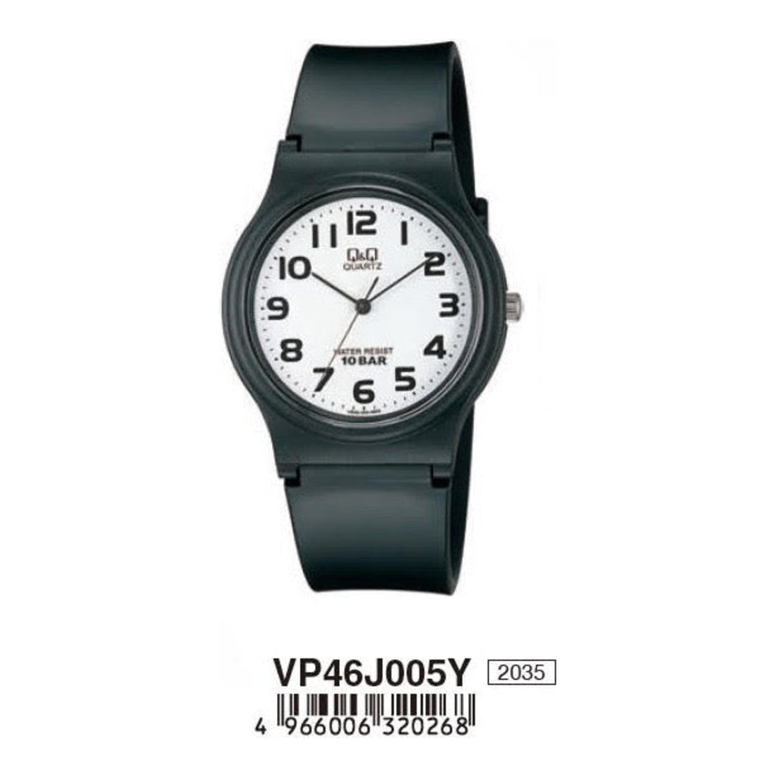 Q and Q Herrenuhr 33mm mit schwarzem Kautschukarmband VP46J005Y