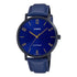 Casio Herren Quarzuhr im minimalistischen Design mit blauem Zifferblatt und schwarzem Lederarmband