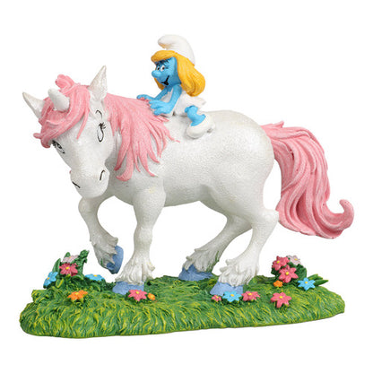 schlumpfine mit einhorn figur