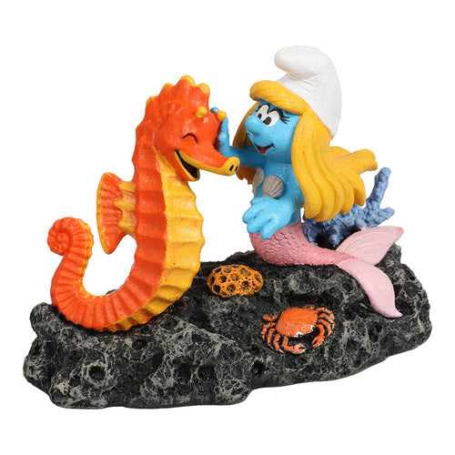 schlumpfine mit seepferdchen figur