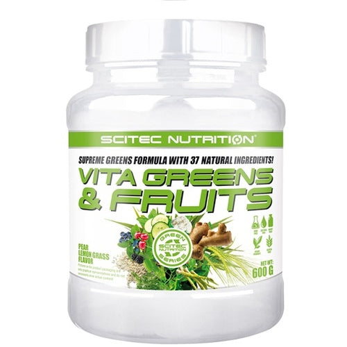 Scitec Vita Greens Fruit 600G Birne Zitronengras Inaktiv