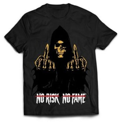 Skull Labs T-Shirt No Risk-No Fame Schwarz Gold L