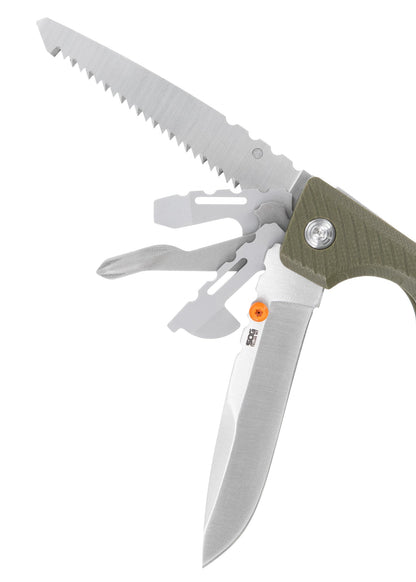 SOG Tellus MT: 15 in 1 Multitool mit Feuerstarter &amp; G10