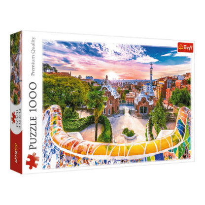 sonnenuntergang in barcelona spanien puzzle 1000 teile