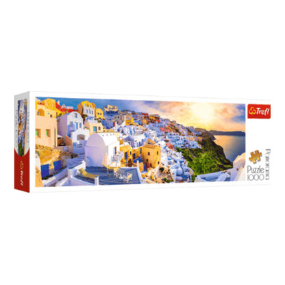 sonnenuntergang in santorini griechenland panorama puzzle 1000 teile