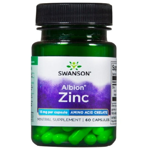 Swanson Albion Zinc Bisglycinat Chelat 15Mg, 60 Kaps