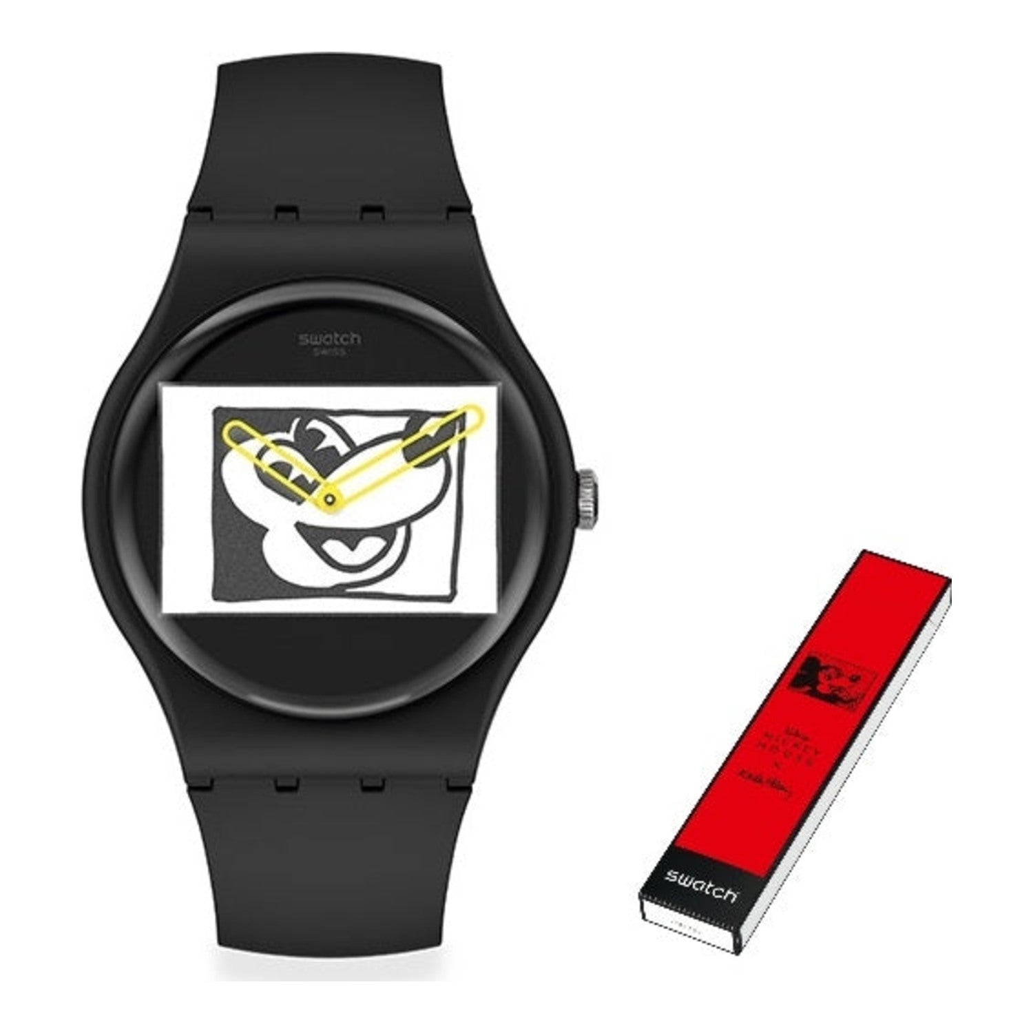 Swatch Mickey Blanc Sur Noir
