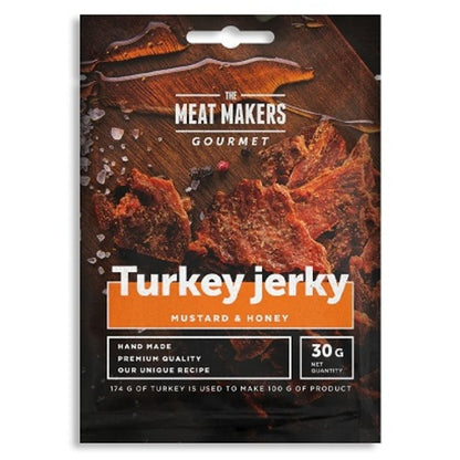 The Meat Makers Gourmet Turkey Jerky 15X30G Mustard Honey