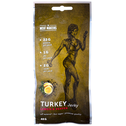 Tmm Meatmakers Jerky Trockenfleisch Active 12X 40G Turkey Lemon Pepper