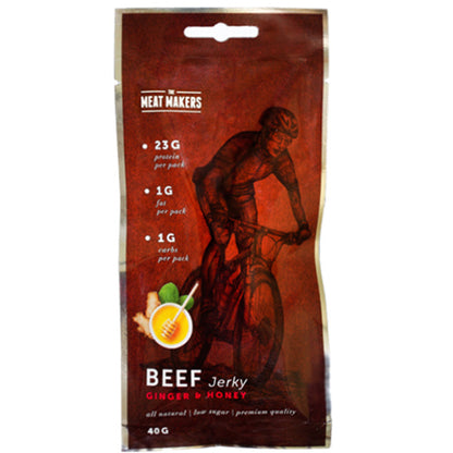 Tmm Meatmakers Jerky Trockenfleisch Active Beutel 40G Einzelnd Beef Ginger Honey