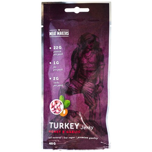 Tmm Meatmakers Jerky Trockenfleisch Active Beutel 40G Einzelnd Turkey Honey Garlic