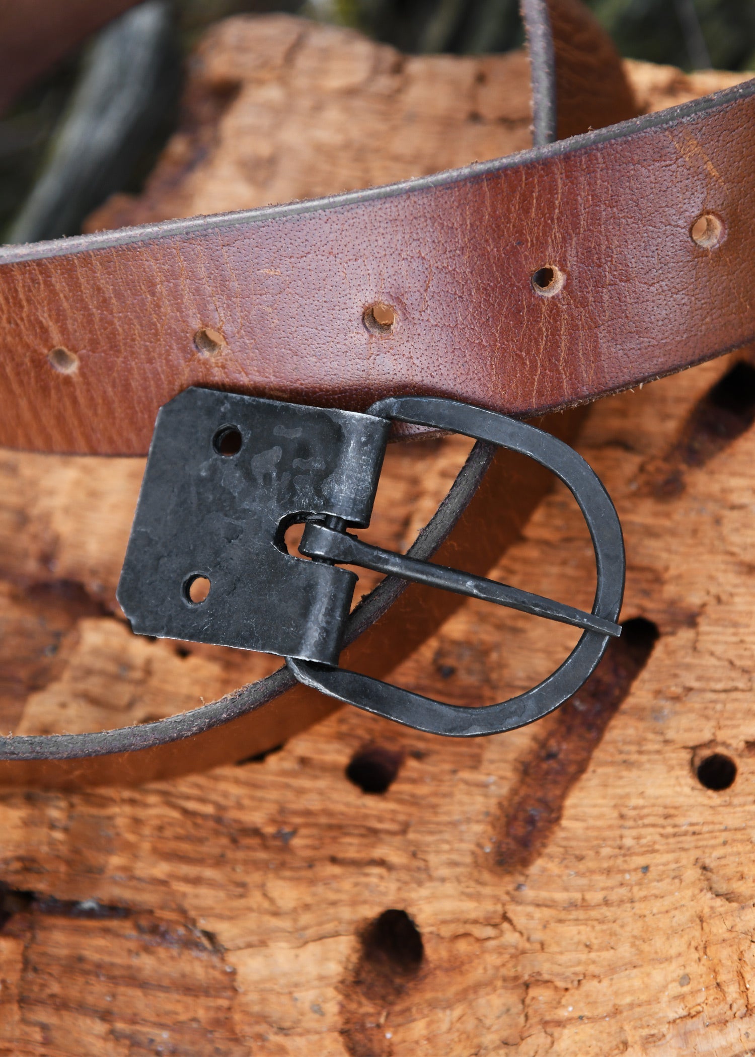 geschmiedete schnalle mit riemenblech guertelbreite ca 38 mm