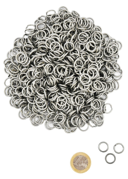 1kg Lose Kettenringe ID 8mm Federstahl   Unvernietet