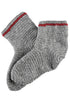Wollsocken Grau Weinrot – Handgehäkelt & Warm