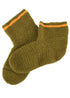 Handgefertigte Wollsocken grün gelb im Wikinger Stil