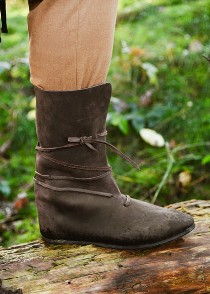 Authentische Wikinger Lederstiefel Oseberg-Stil, braun