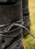 Wikinger-Stiefel Oseberg, Leder mit Schnürung, schwarz