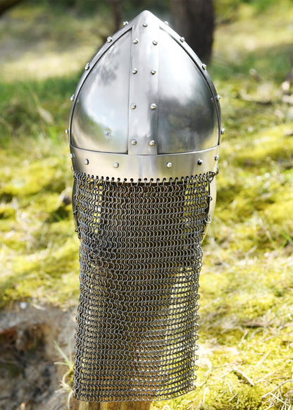 nasalhelm mit wangenklappen und bruenne 2 mm stahl
