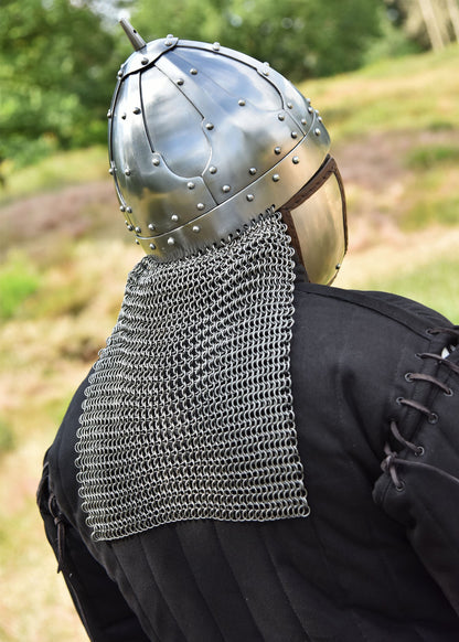 spangenhelm mit wangenklappen und bruenne 2 mm stahl