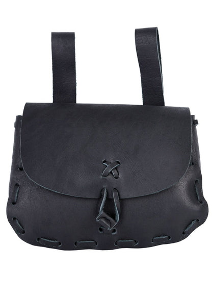 Mittelalter Gürteltasche aus Leder, Schwarz