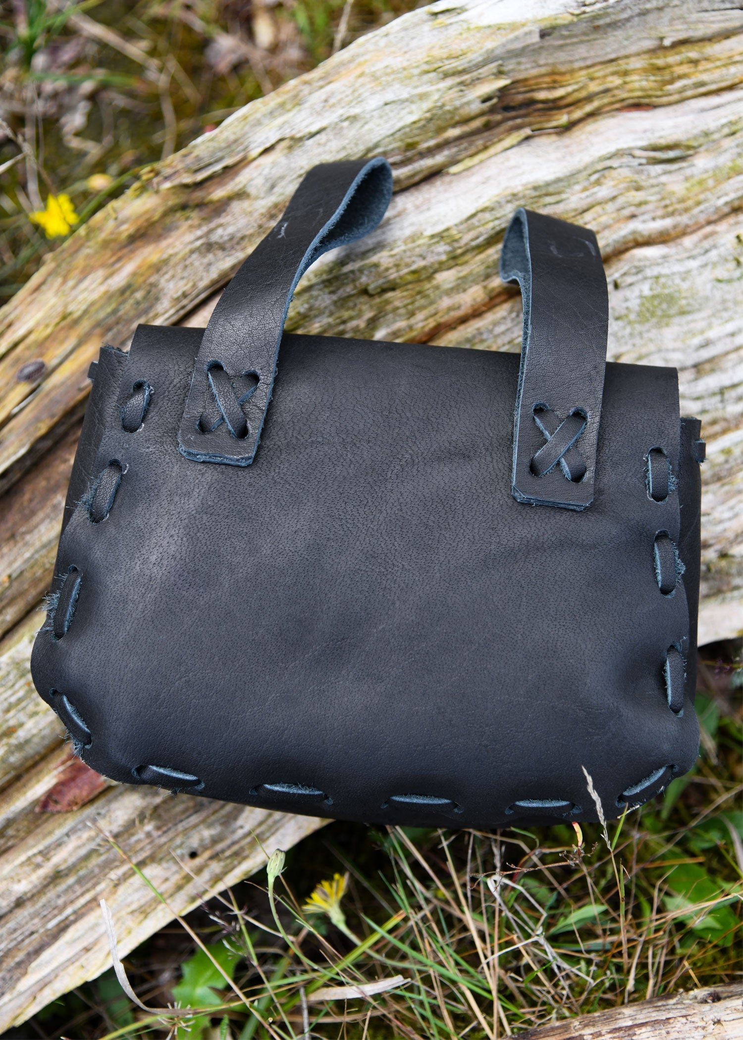 mittelalter ledertasche schwarz
