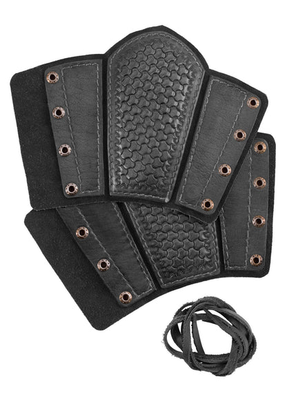armschuetzer aus leder mit praegung und wildleder paar versch farben