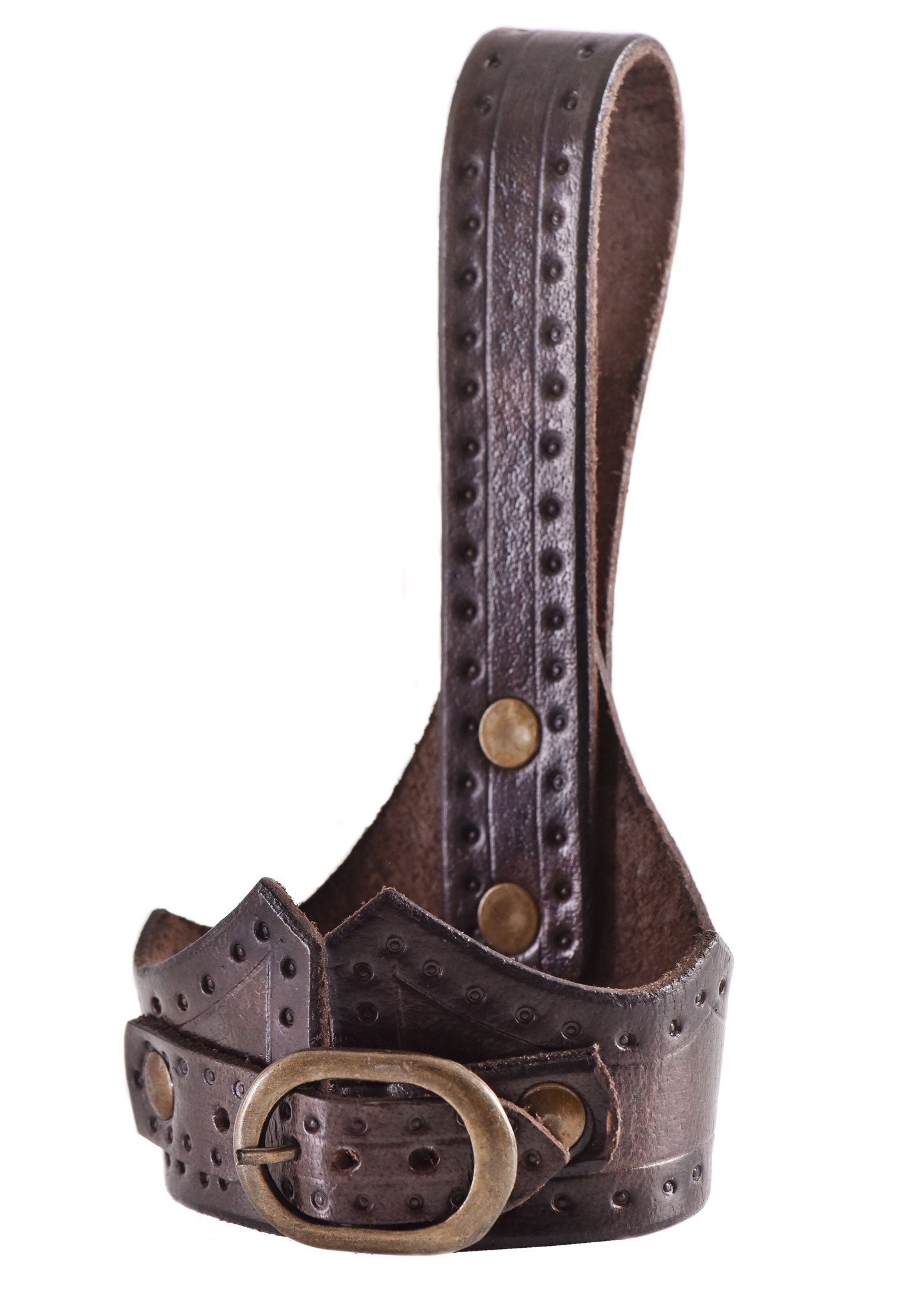Verstellbarer Leder Hornhalter mit Schnalle