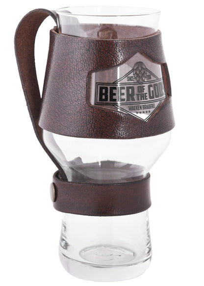 Rustikaler Leder Bierglashalter Wacken Brauerei