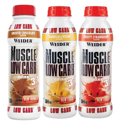 Weider Muscle Low Carb Drink, 6X500 Ml Erdbeere