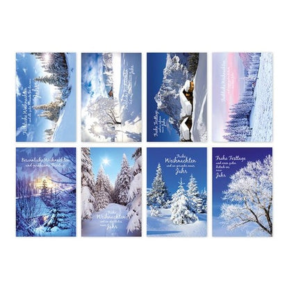 winterlandschaft weihnachtskarte 8 fach sortiert