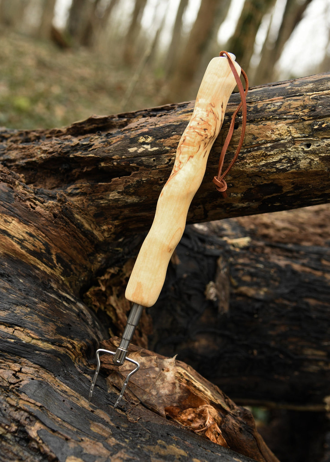 teleskop grillspiess 80 cm wood jewel
